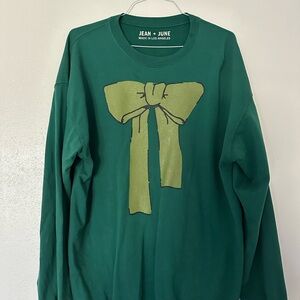 Jean + June Green Bow Sweatshirt